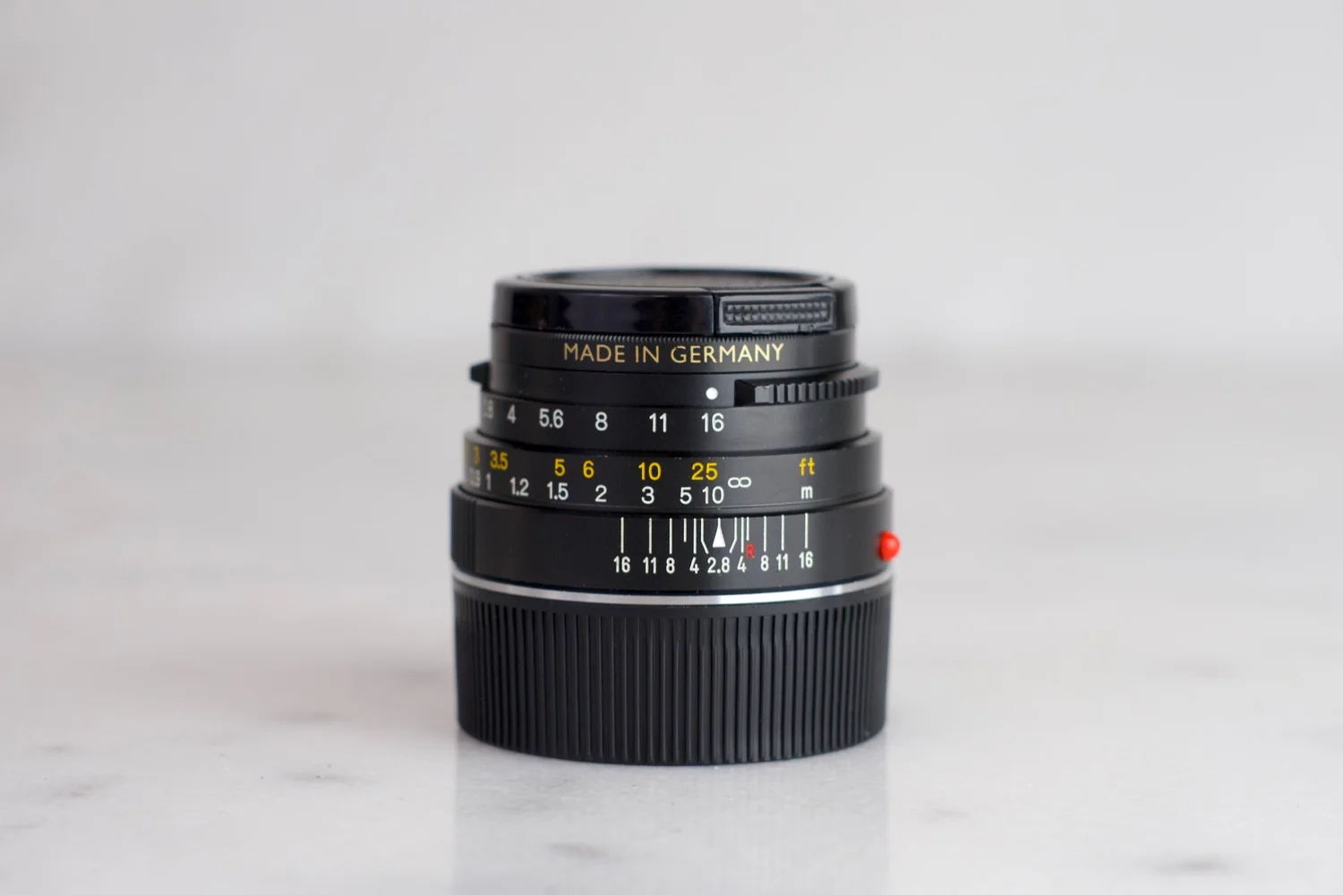 Minolta M Rokkor 40mm F/2 Lens with B+W UV Filter, Front and Rear